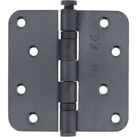 Intersteel Kogellagerscharnier RVS ronde hoeken 89x89mm PVD antraciet tot 70 kilo Intersteel Kogellagerscharnier RVS ronde hoeken 89x89mm PVD antraciet tot 70 kilo