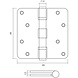 Intersteel Kogellagerscharnier RVS ronde hoeken 89x89mm PVD antraciet tot 70 kilo Intersteel Kogellagerscharnier RVS ronde hoeken 89x89mm PVD antraciet tot 70 kilo