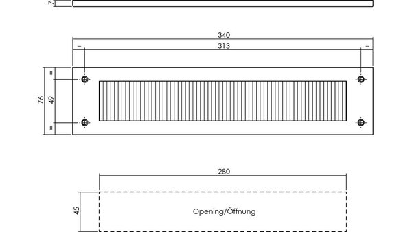 Intersteel Set brievenbus en tochtwering rechthoekig PVD messing getrommeld