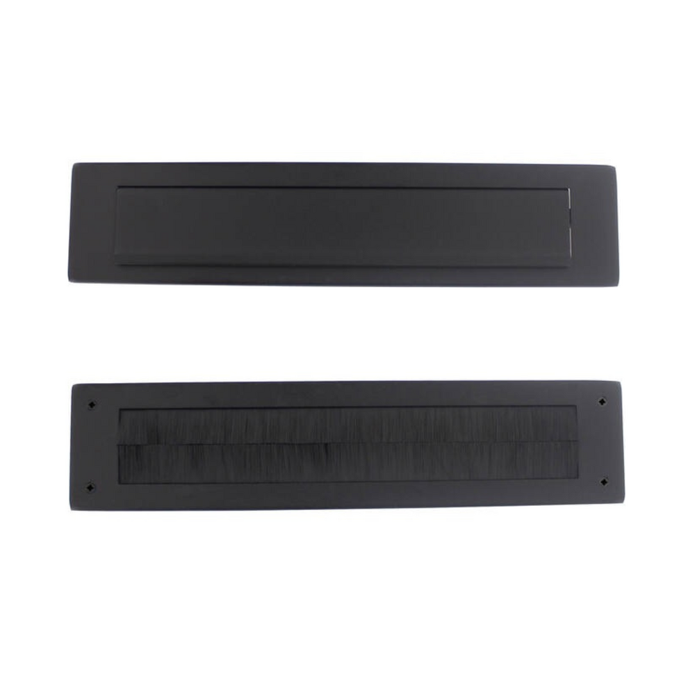Intersteel Set brievenbus en tochtwering rechthoekig zwart
