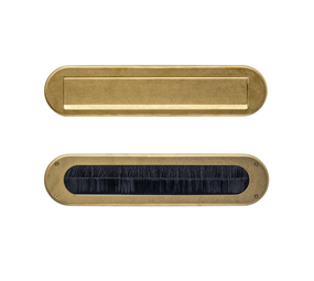 Intersteel Set brievenbus en tochtwering ovaal PVD messing getrommeld
