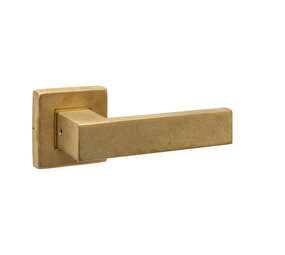 Intersteel Enkele deurklink Amsterdam op rozet verdekt 53x53X10mm PVD messing getrommeld