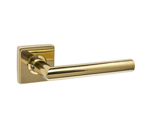 Intersteel Enkele deurklink Jura PVD messingkleur op vierkant rozet Intersteel Enkele deurklink Jura PVD messingkleur op vierkant rozet
