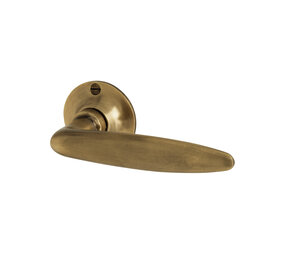 De Oude Deurklink Deurklink Lisiduna geveerd antiek messing De Oude Deurklink Deurklink Lisiduna geveerd antiek messing