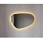 Spiegel asymmetrisch organische led verlichting en anti-condens 100 cm breed en 65 cm hoog