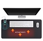 Verwarmde bureau onderlegger met draadloos oplaad functie en led 80 x 40