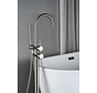 Vrijstaande badmengkraan – inclusief handdouche – brushed steel