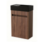 Nurion Toiletmeubel Emma - mat zwart basin en walnoot kast - 41 x 22,5 x 65 cm