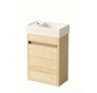 Nurion Toiletmeubel Sophie - glanzend wit basin en wit houten kast  - 41 x 22,5 x 65