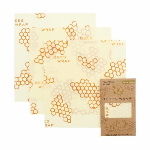 Bee's Wrap Bijenwas Doekjes 3 Pack - Medium Bee's Wrap Bijenwas Doekjes 3 Pack - Medium