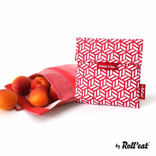 Roll'Eat Snack'n'Go Wiederverwendbare Sandwichtüte - Rote Kacheln