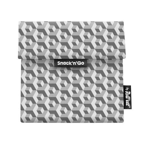Roll'Eat Snack'n'Go Herbruikbaar Boterhamzakje - Tiles Black Roll'Eat Snack'n'Go Herbruikbaar Boterhamzakje - Tiles Black