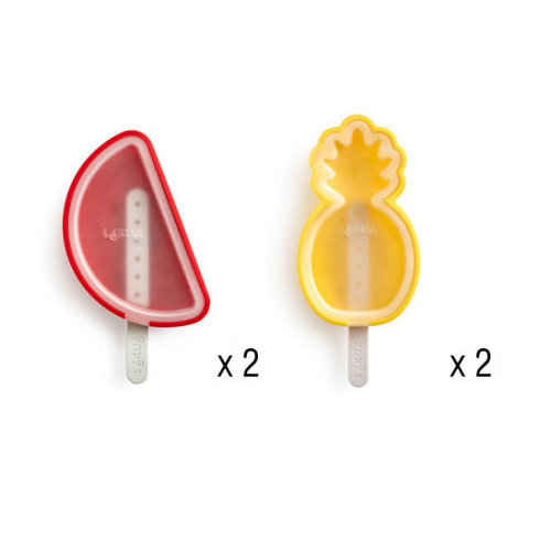 Lekue Siliconen Ijsvormpjes (4st) - Ananas & Watermeloen Lekue Siliconen Ijsvormpjes (4st) - Ananas & Watermeloen