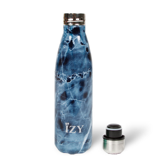 IZY Edelstahl-Thermoskanne (500ml) - Blauer Marmor