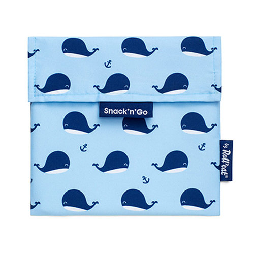 Roll'Eat Snack'n'Go Herbruikbaar Boterhamzakje - Whales Roll'Eat Snack'n'Go Herbruikbaar Boterhamzakje - Whales