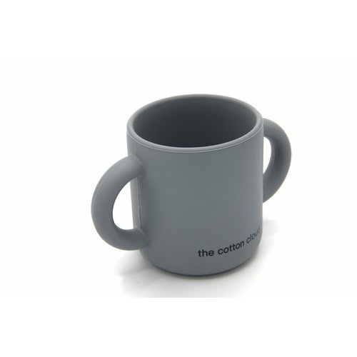 The Cotton Cloud Siliconen Beker met Handvat - Storm Grey The Cotton Cloud Siliconen Beker met Handvat - Storm Grey
