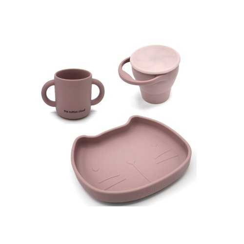 The Cotton Cloud Siliconen Servies Set - Dusty Pink The Cotton Cloud Siliconen Servies Set - Dusty Pink