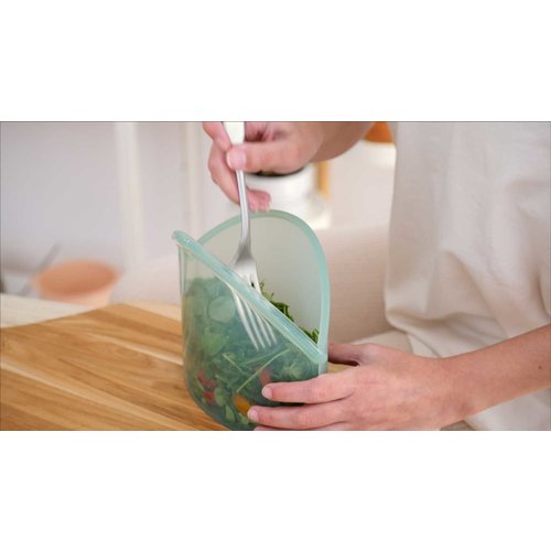 Food Huggers Herbruikbare Siliconen Zak 900ml - Jade Solid