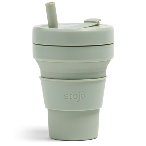 Stojo Opvouwbare Koffiebeker 470ml - Sage Stojo Opvouwbare Koffiebeker 470ml - Sage