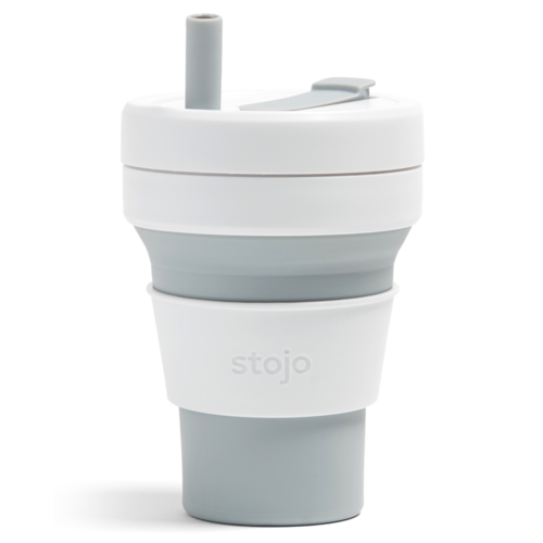 Stojo Opvouwbare Siliconen Koffiebeker 470ml - Dove Stojo Opvouwbare Siliconen Koffiebeker 470ml - Dove