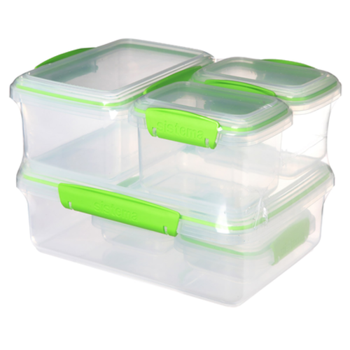 Sistema Fresh Set Van 6 Voorraaddozen - Groen Sistema Fresh Set Van 6 Voorraaddozen - Groen