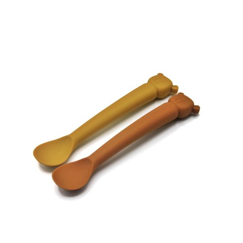 The Cotton Cloud Siliconen Lepelset - Cinnamon/Mustard The Cotton Cloud Siliconen Lepelset - Cinnamon/Mustard