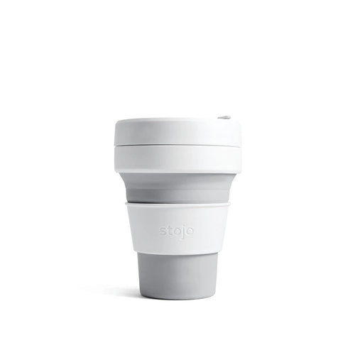 Stojo Foldable Coffee Cup 355ml - Grey/White Stojo Foldable Coffee Cup 355ml - Grey/White