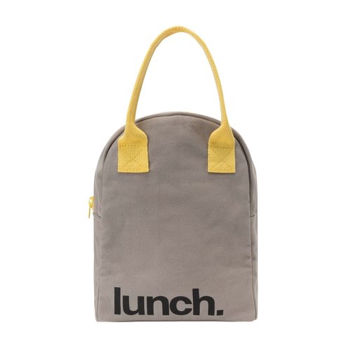 Fluf Eco Zipper Lunch Bag - Grey/Yellow