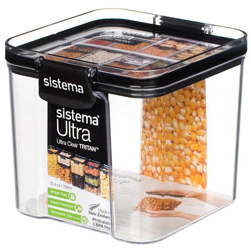 Sistema Ultra Vierkante Voorraaddoos - 700ml Sistema Ultra Vierkante Voorraaddoos - 700ml