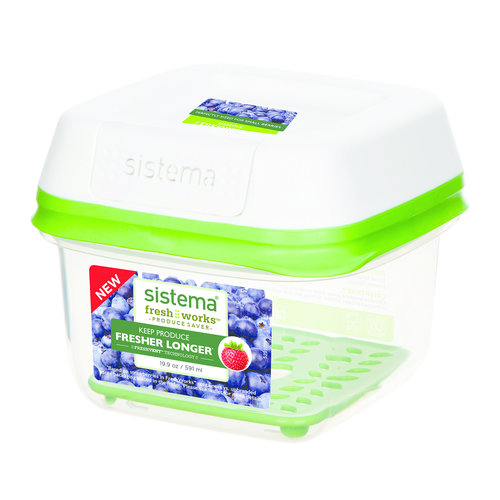 Sistema FreshWorks Storage Container Medium With Fresh Filter - 591ml Sistema FreshWorks Storage Container Medium With Fresh Filter - 591ml