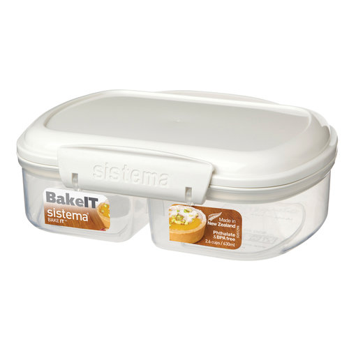 Sistema Bake It Voorraaddoos 2 Vakken - 630ml Sistema Bake It Voorraaddoos 2 Vakken - 630ml