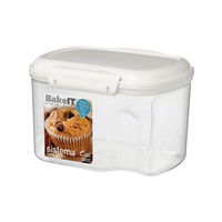 Sistema Flour and Sugar Storage Containers for Pantry with Lids and Measuring Cup, Dishwasher Safe, 13.7-Cup, White