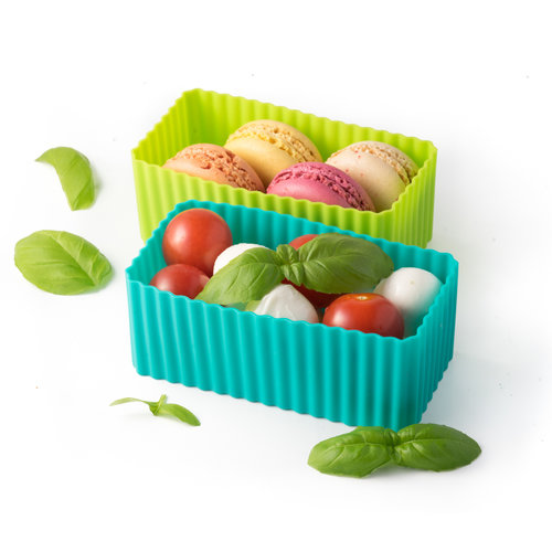 Lekkabox Bento Vormpjes - Teal/Apple Lekkabox Bento Vormpjes - Teal/Apple