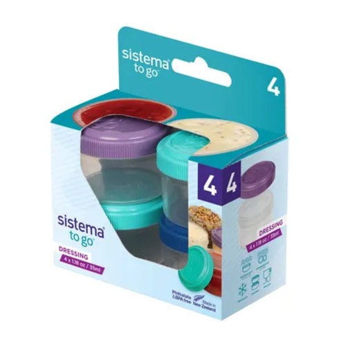 Sistema To Go Set of 4 Dressing Jars 35ml Sistema To Go Set of 4 Dressing Jars 35ml