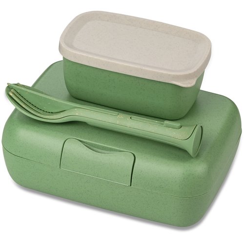 Koziol Bio Circulair Lunchbox & Bestekset Candy Ready - Groen Koziol Bio Circulair Lunchbox & Bestekset Candy Ready - Groen