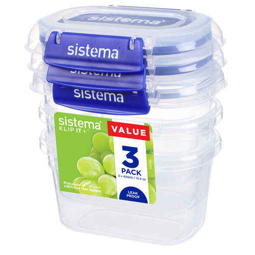 Sistema Klip It + Set van 3 Voorraaddozen Sistema Klip It + Set van 3 Voorraaddozen