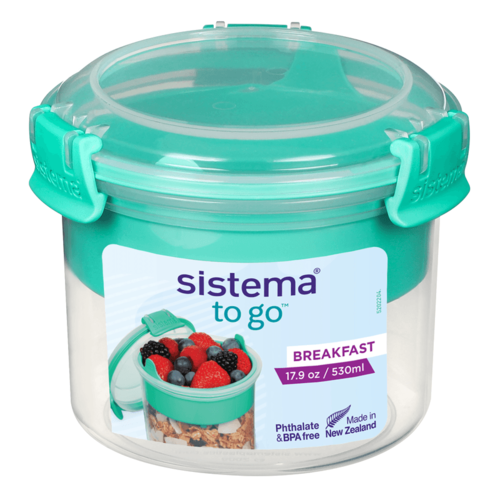 Sistema Breakfast To Go Bowl - Teal Sistema Breakfast To Go Bowl - Teal