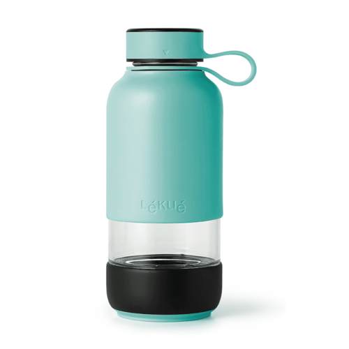 Lekue Glazen Drinkfles 600ml - Turquoise Lekue Glazen Drinkfles 600ml - Turquoise