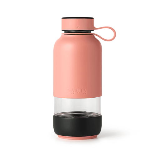 Lekue Glazen Drinkfles 600ml - Coral Lekue Glazen Drinkfles 600ml - Coral