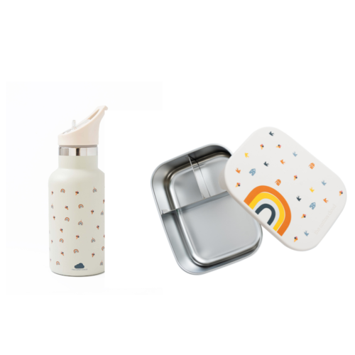 The Cotton Cloud Lunchbox & Drinkfles - Rainbow The Cotton Cloud Lunchbox & Drinkfles - Rainbow