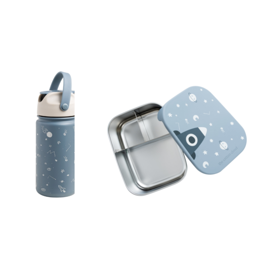 The Cotton Cloud RVS Lunchbox & Drinkfles - Cosmic The Cotton Cloud RVS Lunchbox & Drinkfles - Cosmic