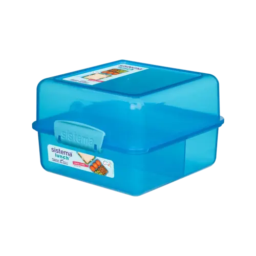 Sistema Lunch Box 'Cube' - Blauw Sistema Lunch Box 'Cube' - Blauw