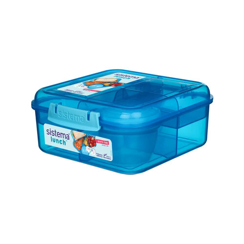 Sistema Bento Lunch Box 1.25 L with Yogurt Jar - Blue Sistema Bento Lunch Box 1.25 L with Yogurt Jar - Blue