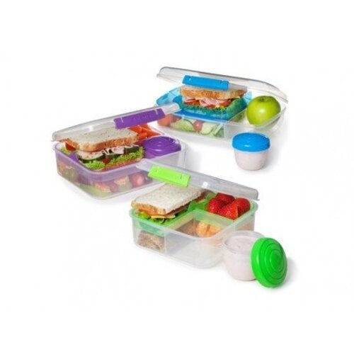 Sistema Bento Box To Go Lunch Box With Yoghurt/Fruit Pot 1.25 L Made Using  Recycled Plastic Recyclable With Terracycle Teal Stone