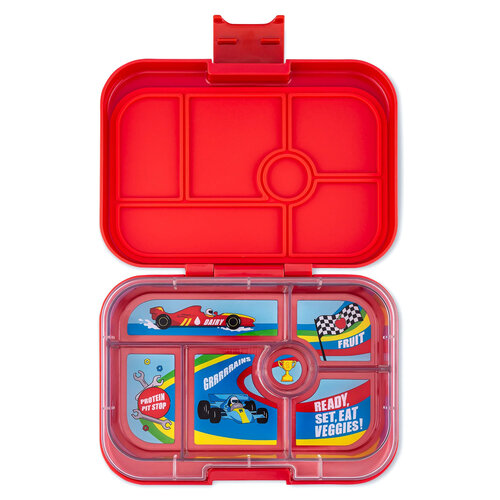 Yumbox Original Bento Lunchbox 6 Vakken - Roar Red/Race Cars Yumbox Original Bento Lunchbox 6 Vakken - Roar Red/Race Cars