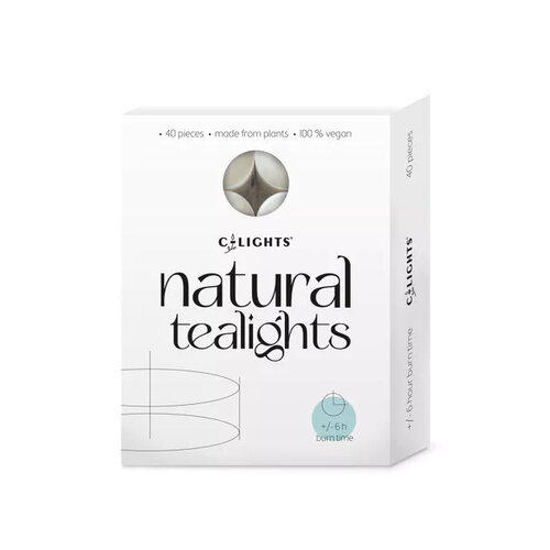 C-Lights Natuurlijke Theelichtjes Waxinelichtjes 40 Stuks C-Lights Natuurlijke Theelichtjes Waxinelichtjes 40 Stuks
