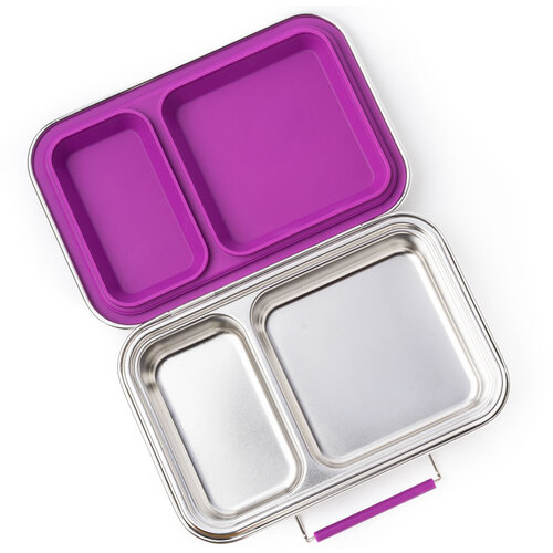 Lekkabox RVS Duo Lunchbox - Berry Lekkabox RVS Duo Lunchbox - Berry