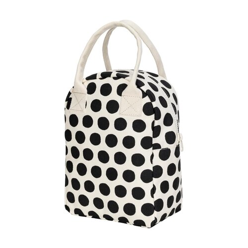 Fluf Eco Zipper Lunch Bag - Dot Black & White Fluf Eco Zipper Lunch Bag - Dot Black & White