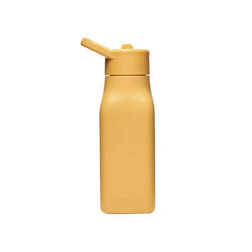 Neon Kactus Siliconen Drinkfles 340ml - Geel Neon Kactus Siliconen Drinkfles 340ml - Geel