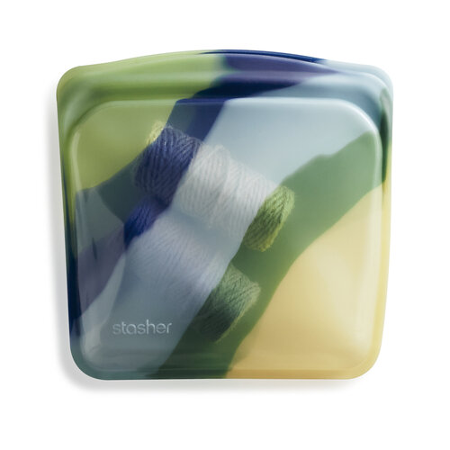 Stasher Herbruikbare Siliconen Zak Medium - Blue Current Stasher Herbruikbare Siliconen Zak Medium - Blue Current